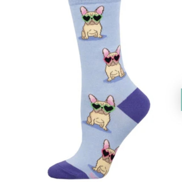 Socks Women's "Frenchie Dog Fashion" Socks women's Size 5-10.5 - Picture 3 of 10